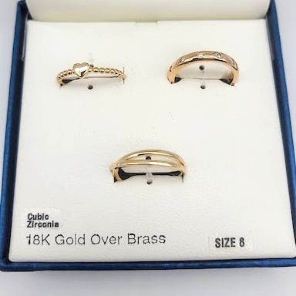 AND Now This High Polished Triple Stack Ring Set, Size 8